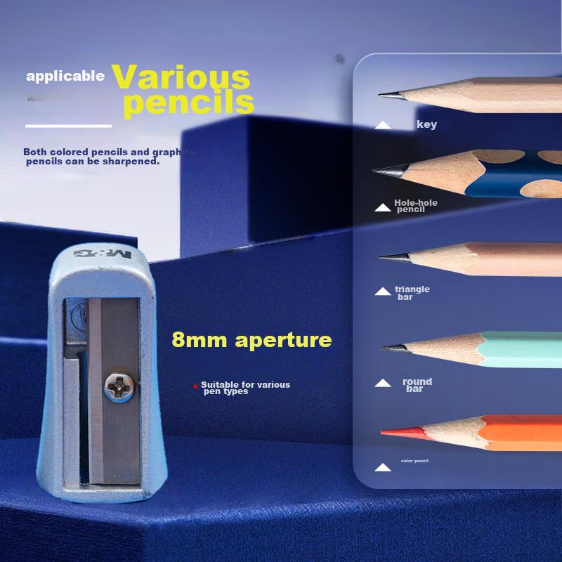 M&G (M&G) Stationery Zinc Alloy Pencil Sharpener, Portable Durable Office Supplies, Single Pack APS912F3