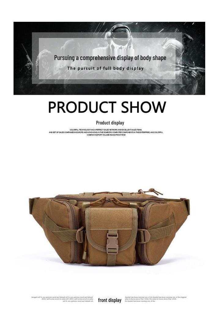 Men's Waterproof Tactical Oxford Waist Bag for Outdoor Sports & Fishing.