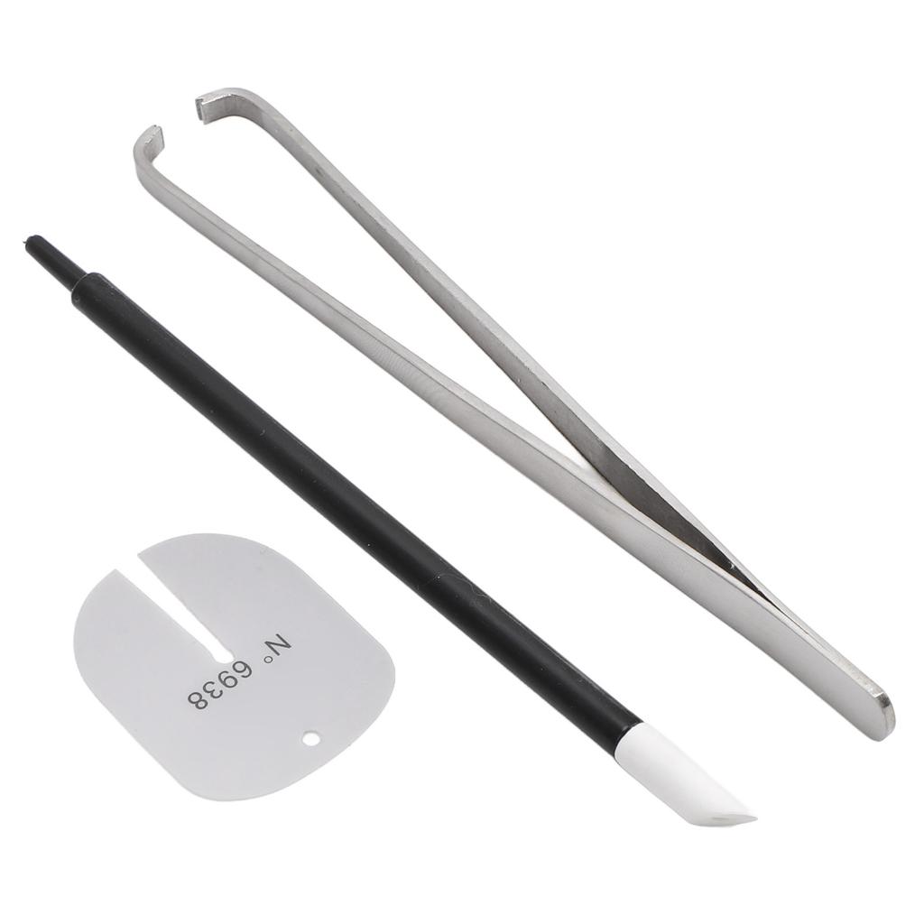 Uhrenfederstegzange, Edelstahl, leichtes Uhrenfedersteg-Pinzettenwerkzeug mit Reinigungsstift