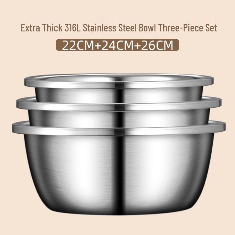 ZISIZ 316L Stainless Steel Mixing Bowl Set