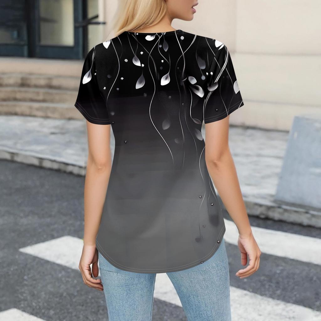 Women's V-neck Fashion Casual Printed Tops And Protective Workwear