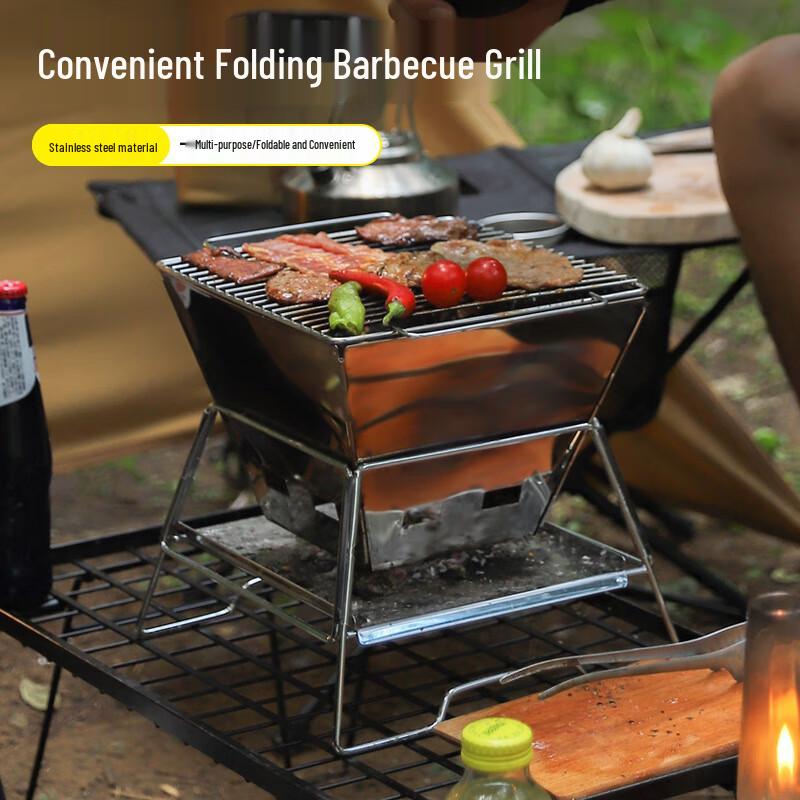 ZISIZ Outdoor Square Fire Pit & BBQ Grill