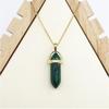 Crystal Agate Hexagonal Pendant Necklace with Gold Alloy Chain and Adjustable Extension