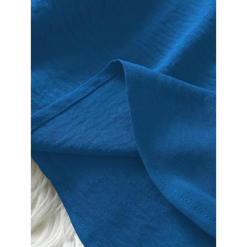 Summer Loose and Fashionable Pure Color V-neck Casual Women's T-shirts