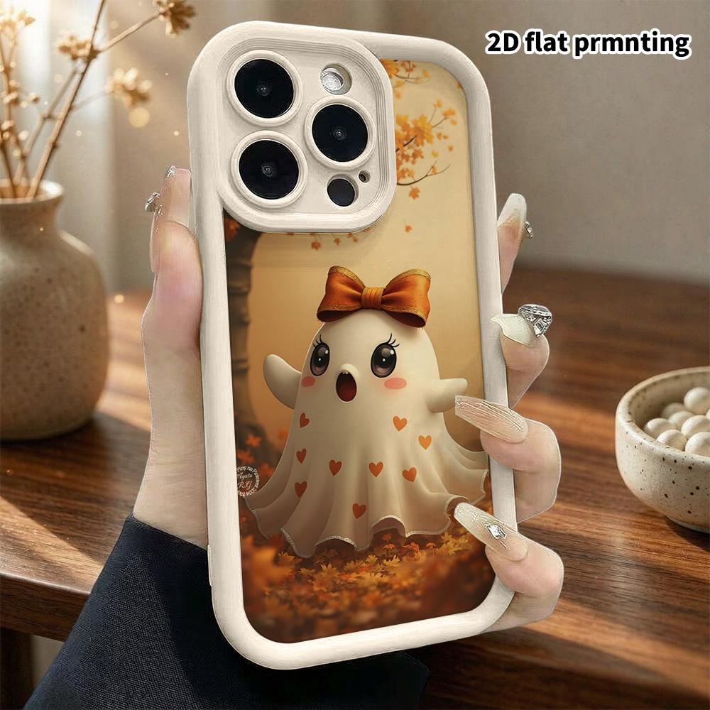 Phone Case: 2D flat, fits iPhone 18 17 16 15 14 13 Pro, gold big bow, perfect Christmas and Halloween holiday gift