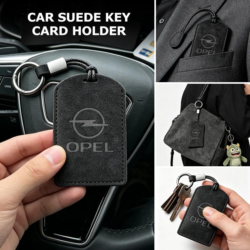 For Opel Suede Leather Car Logo NFC Card Key Case Cover Shell Accessories ADAM ASTRA J K CORSA E INSIGNIA MOKKA VIVA Meriva