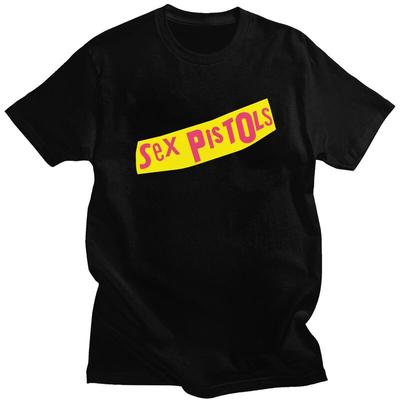 Custom Heavy Metal Sex Pistols T Shirt for Men Pure Cotton Tshirt Casual Tee Short Sleeves Rock Band Tshirts Loose Fit Clothing