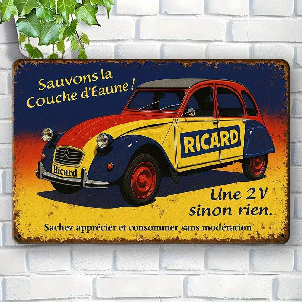 

Vintage Ricard metal sign, 20x30cm retro garage decor. чистый