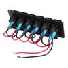 12 24V 6 Gang Rocker Switch Panel for Car RV Boat Yacht Marine Blue LED