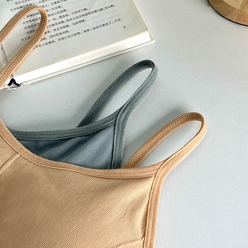 Women's Wire-Free Push-Up Sports Camisole Cami-Style One-Piece Bra Underwear
