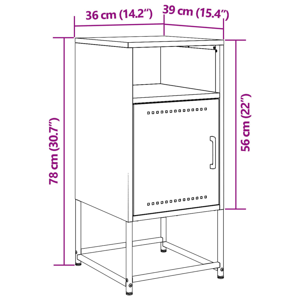 Nightstands 2 pcs Pink 36 x 39 x 78 cm Steel