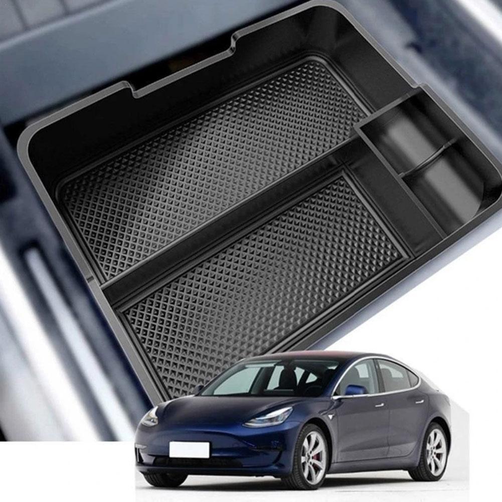 

Центральный подлокотник автомобиля для Tesla 2017 2018 2019 2020 Ящик для хранения вещей Уборка Перчаточный ящик Автоаксессуары Нескользящий