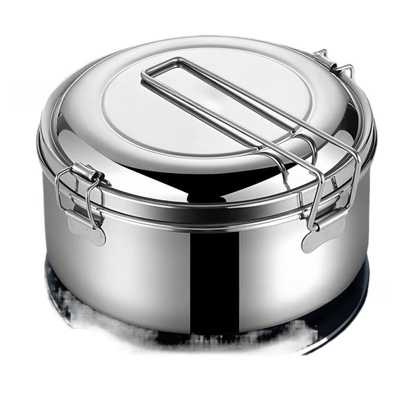 Zhi Shi Stainless Steel Double-Layer Round Lunch Box
