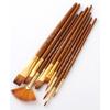 10Pcs/Set Round Flat Angle Artist Paint Brushes Set Wooden Pole Drawing Art Brush  Gift