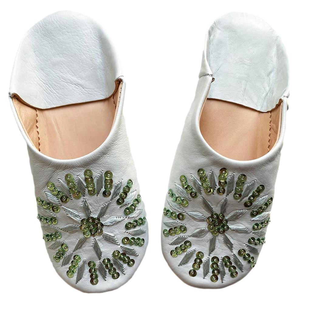 Sequined Babouche Bags Pale Blue LL [dear Morocco] // // (26 Cm)