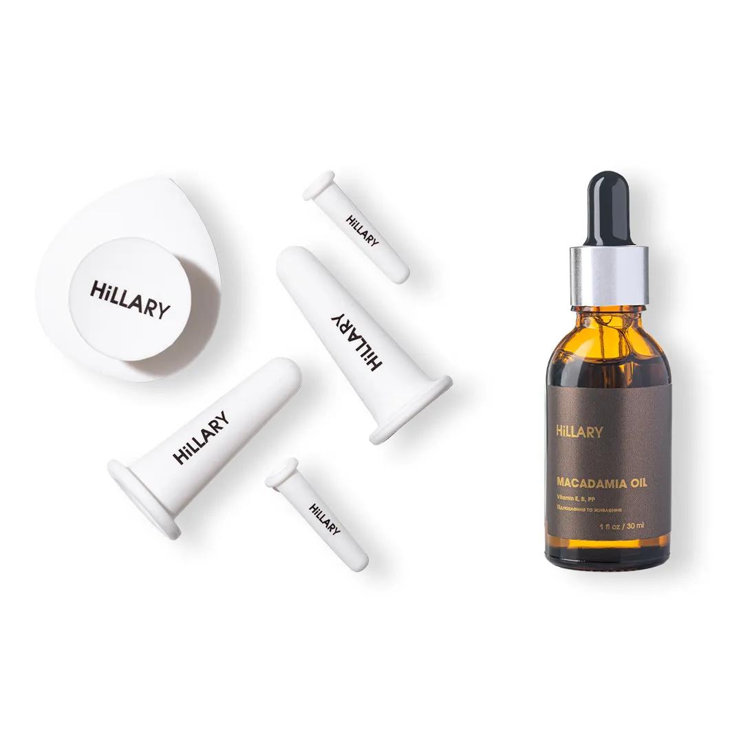 

Набір вакуумних банок для масажу обличчя + Органічна нерафінована олія макадамії холодного віджиму Hillary