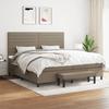 3136705 vidaXL Divan Bed with Mattress Taupe 200x200 Cm Fabric