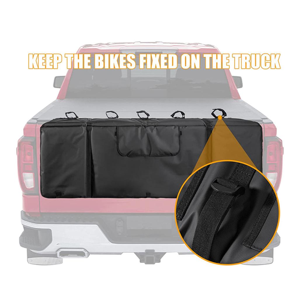Car Tailgate Cover Protection Pad Mountain Bike Pick-up Pad With 5 Bike Frame Fixing Strap For Truck Bicycle Accessories