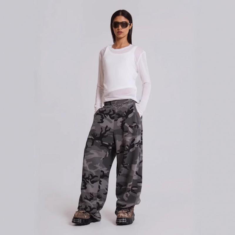Unisex Streetwear Camo Print Relaxed Fit Straight Leg Sweatpants Casual Pants