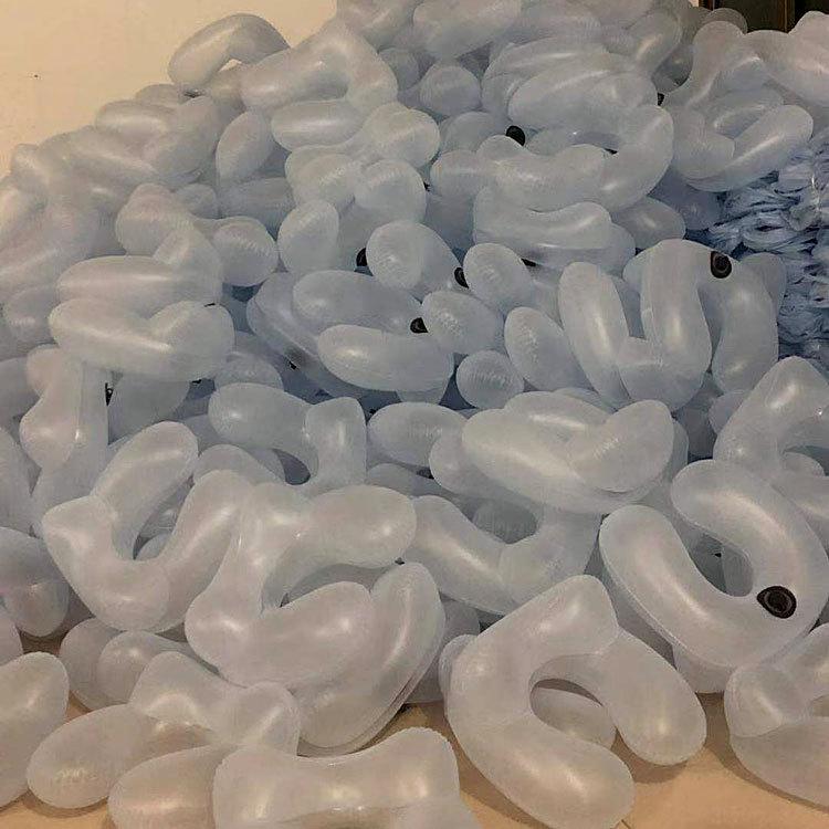 U-shaped Inflatable Travel Pillow Set: Includes Neck Support, Eye Mask, and Earplugs.