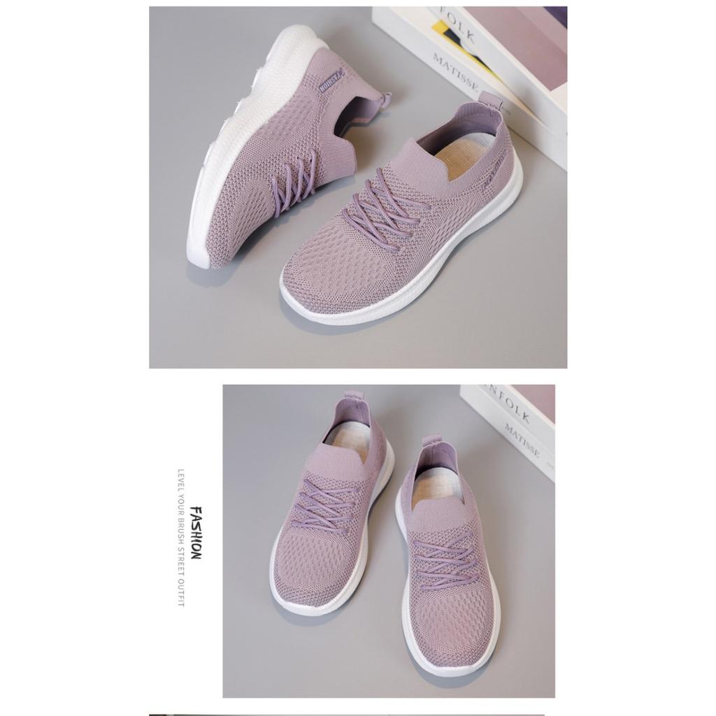 Dámské boty na volný čas, nízké tenisky z prodyšné síťoviny s měkkým podpatkem, volné boty s tkanou podrážkou, boty Tide