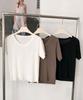 Baseukala Basic Round Ribbed Short Sleeve Knit (3Colors)