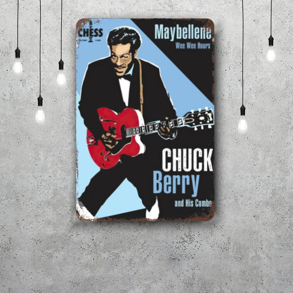 Chuck Berry Band Decor Poster Vintage Tin Sign Metal Sign Decorative Plaque for Pub Bar Man Cave Club Wall Decoration