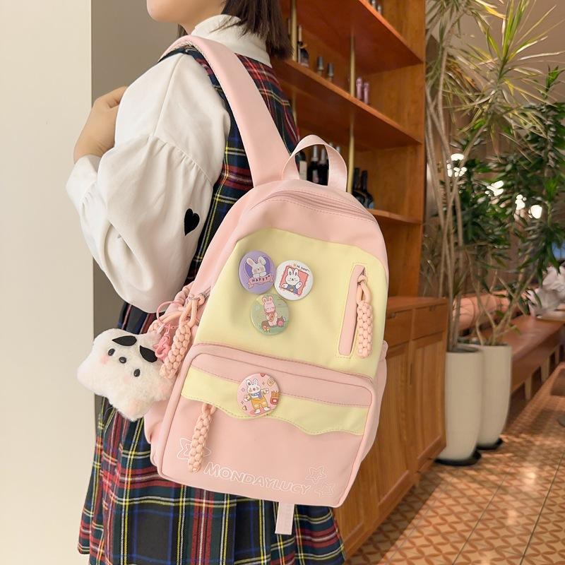 Simple and Versatile Student Backpack Summer New Girls Lightweight Schoolbag College Students Class Outing Backpack