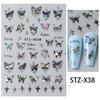 Nail Art Stickers New Chinese Style Butterfly Cat Eye Butterfly Beads Adhesive Nail Stickers