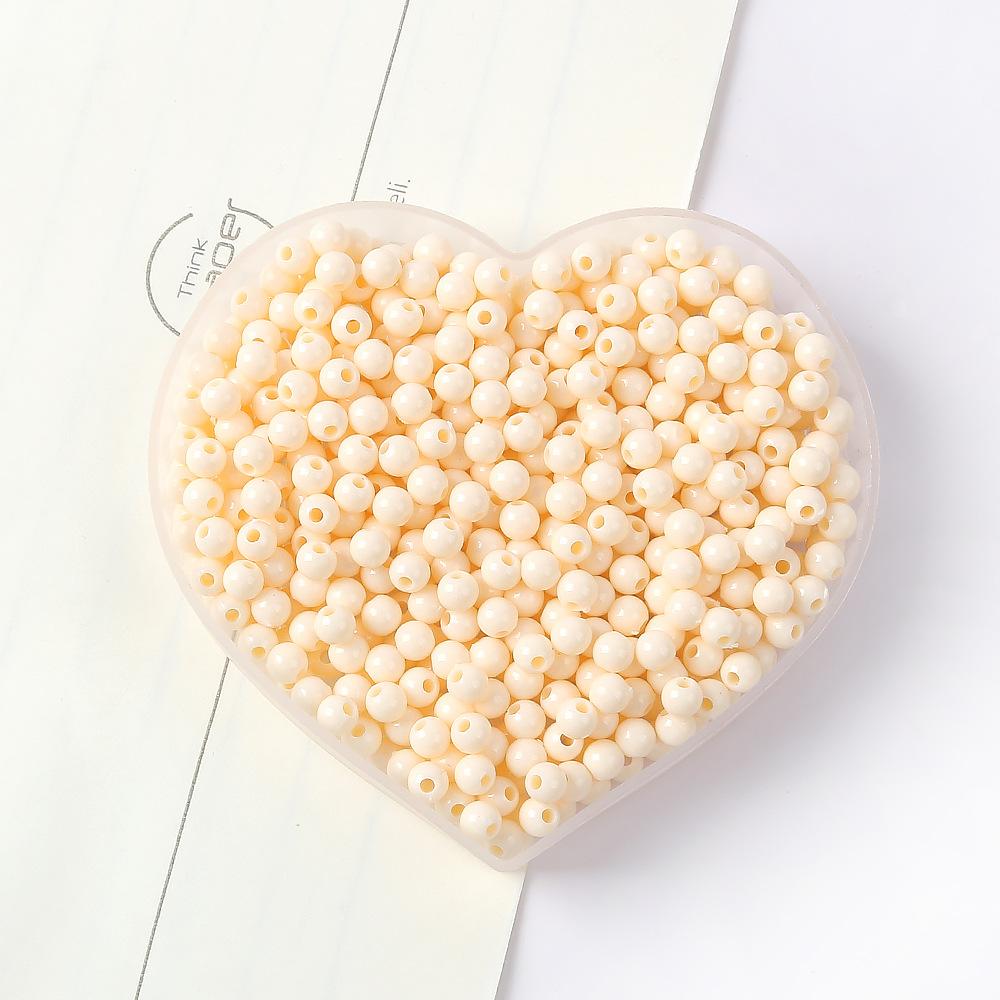 42-Color Acrylic Solid Color Round Beads Rice Beads Handmade Diy Beaded Loose Beads Bracelet Necklace Jewelry Material 3/4Mm