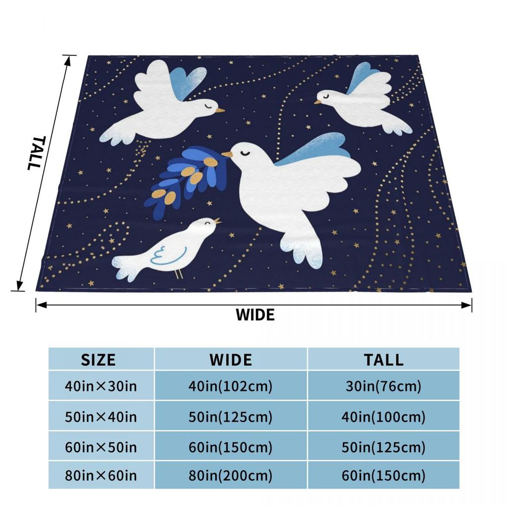 Happy Hanukkah Jewish Menorah Fleece Blanket Religious Funny Throw Blankets for Home Hotel Sofa 125*100cm Plush Thin Quilt