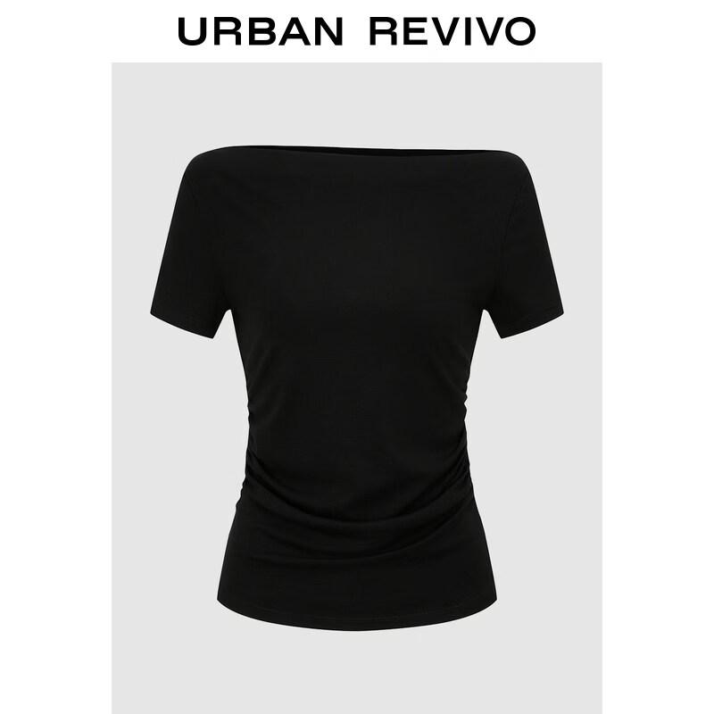 UR Women s Off-Shoulder Pleated Slim Fit T-Shirt M
