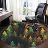 1pc Forest Trees Office Round Area Rug, Indoor Mat Suitable For Office, Under Office Chairs Bedroom Living Room Home Decor, Room Deco
