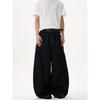 Kisko American Retro Denim Black Washed Baggy Scimitar Jeans Unisex Trendy Brand Cool Wide-Leg Pants