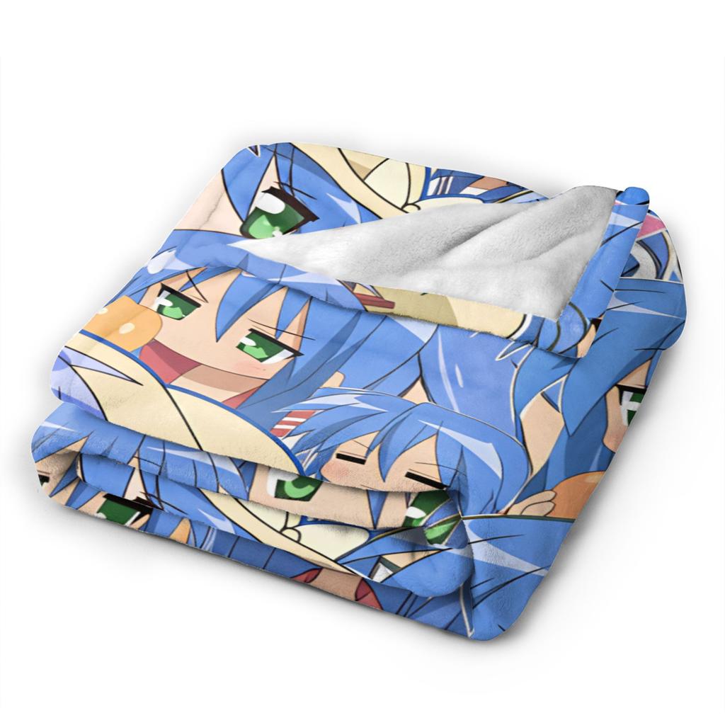 Konata izumi L-Lucky S-Star Blankets  Warm Soft Novelty Plush Throw Blanket For Boy Girl Bed Flannel Bedspread Bed Cover