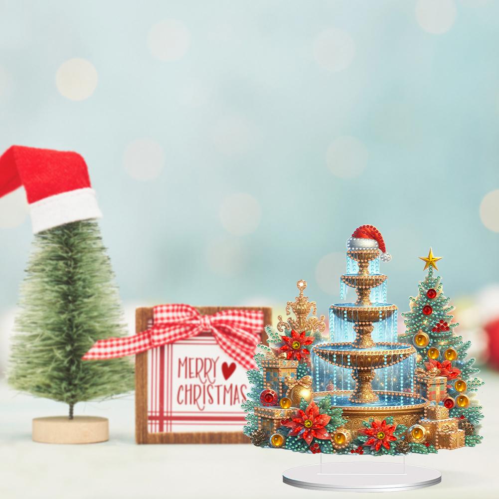 Acryl Speziell Geformt Weihnachts-Thema Diamantmalerei Tischdekorationen Set Desktop Diamantkunst-Kits Schlafzimmer Tischdekoration