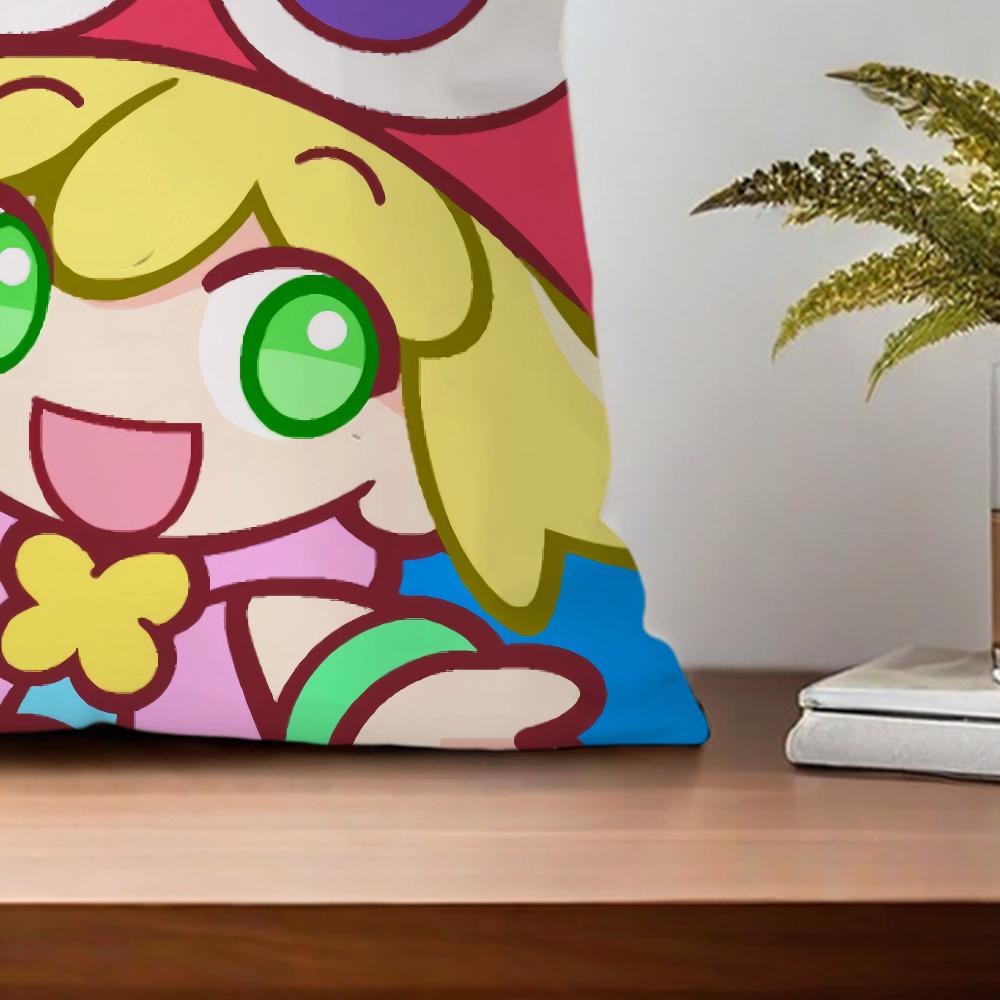 Game P-Puyo P-Pop F-Fever Anime Sig For Bedroom Car Coffee Shop Room Soft and Living Room Sofa Decorative Pillow Cover Case