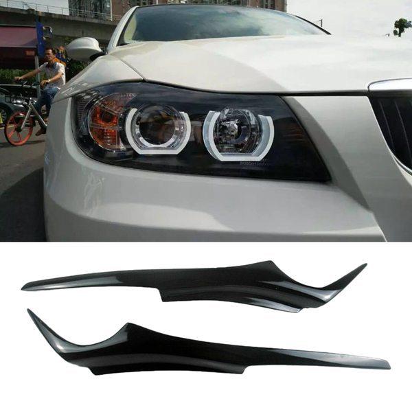 BMW 3 Series E90/E91 Glossy Black Eyelid Covers for Headlights (2006-2011, 1 Pair)
