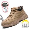Oulylan Safety Shoes Men Steel Toe Work Shoes Anti-smash Anti-puncture Indestructible Shoes Protective Boots Tactical Boots