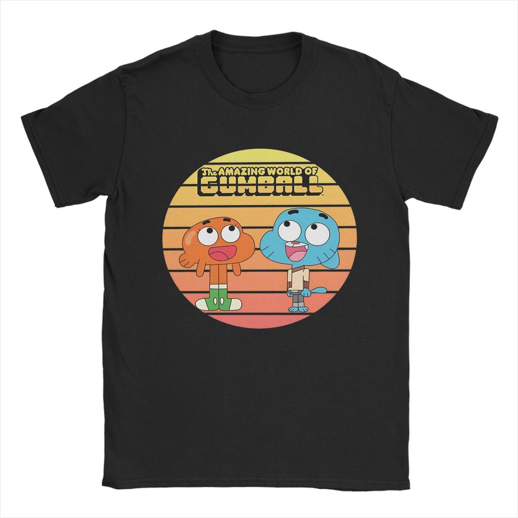 Streetwear Gumballs Cartoon TShirt Unisexs Round Neck Short Sleeve Tops Shirts Video Game Cotton Summer Clothing