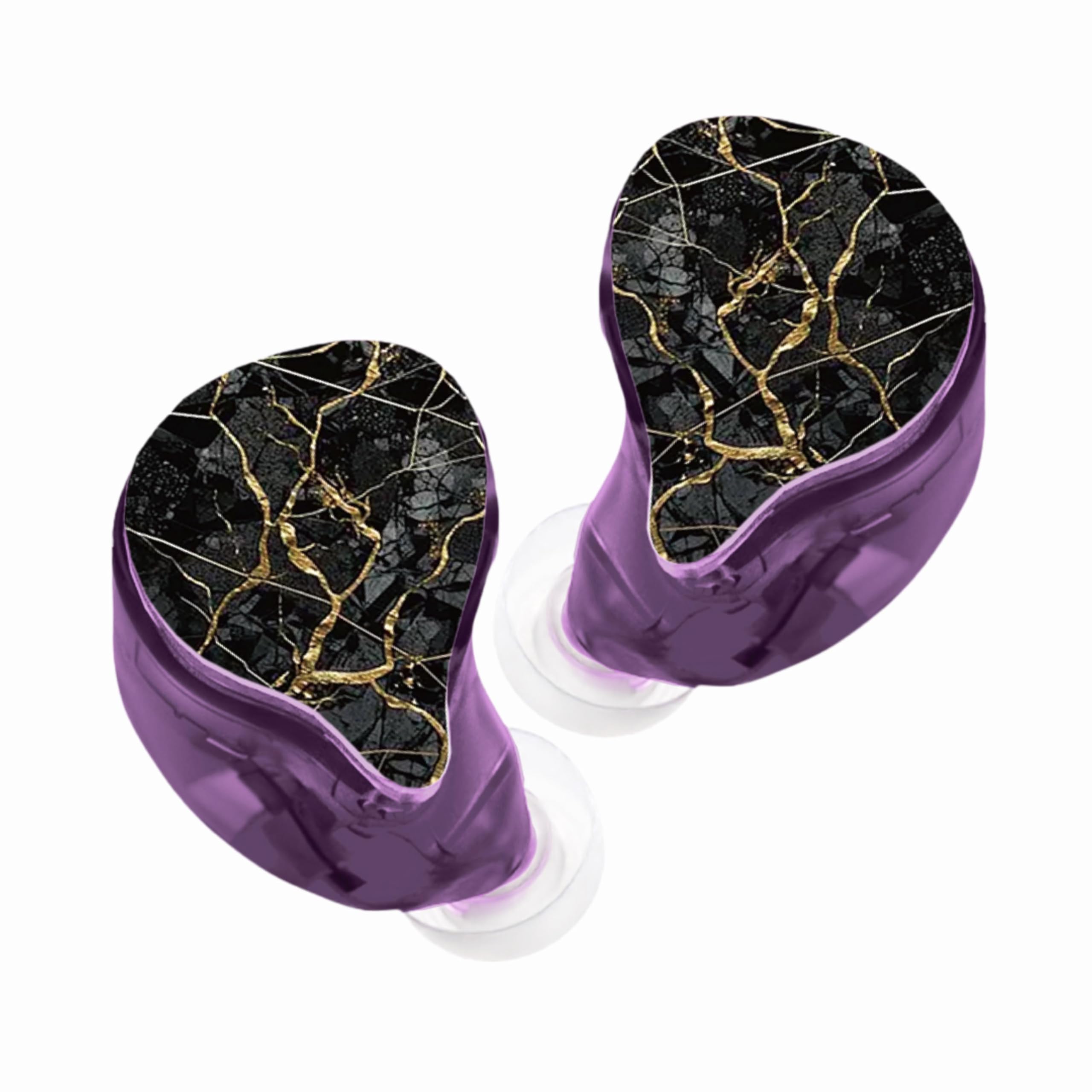 

LIFEEAR Duo Hybrid Professional Earphones Noise Cancelling in Interchangeable Custom MMCX Patented Design Purple 1DD+1BA Earphones, 2-Way