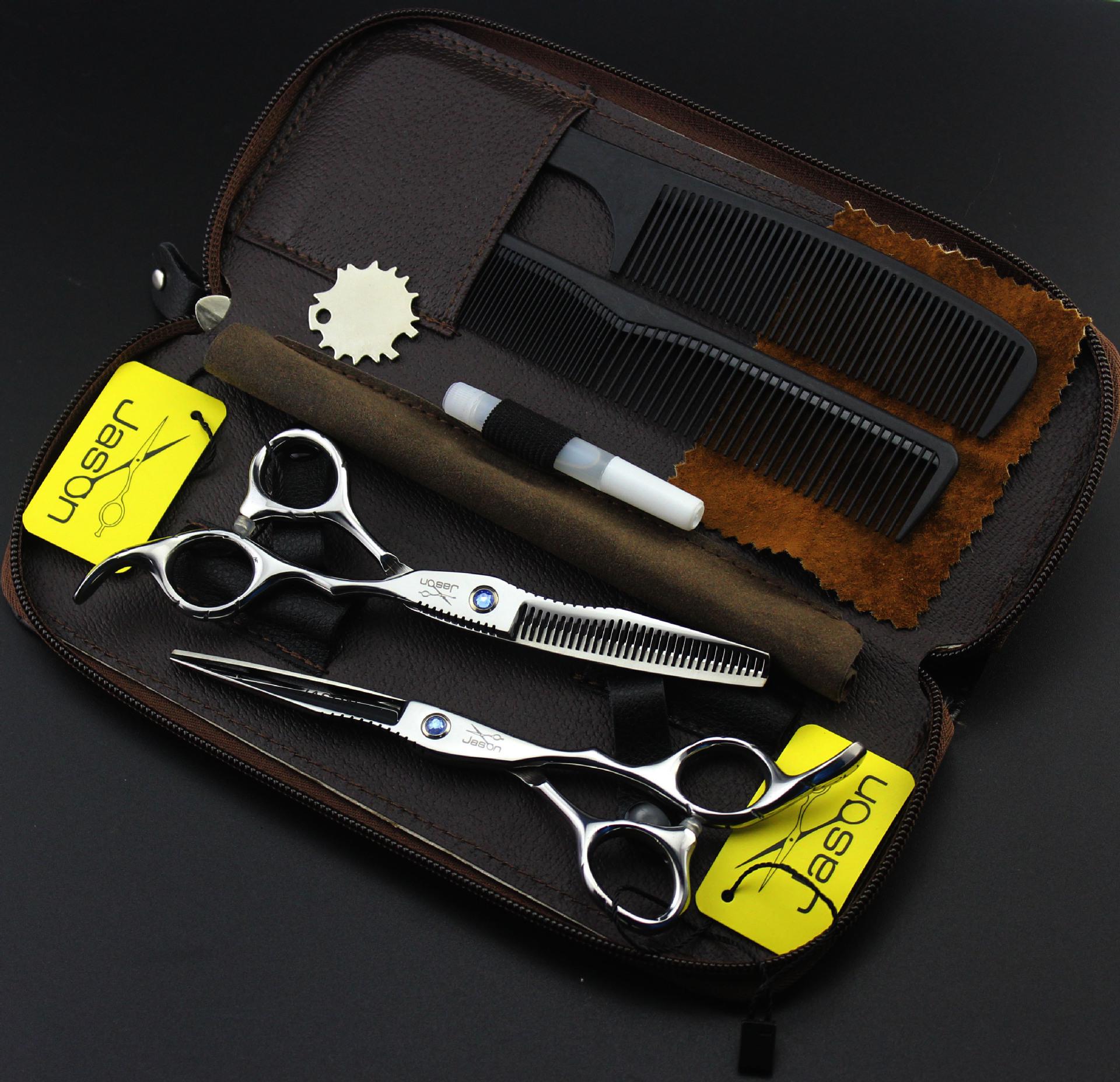 JASON HA-01 6  Hairdressing Scissors Set - Straight & Thinning Shears