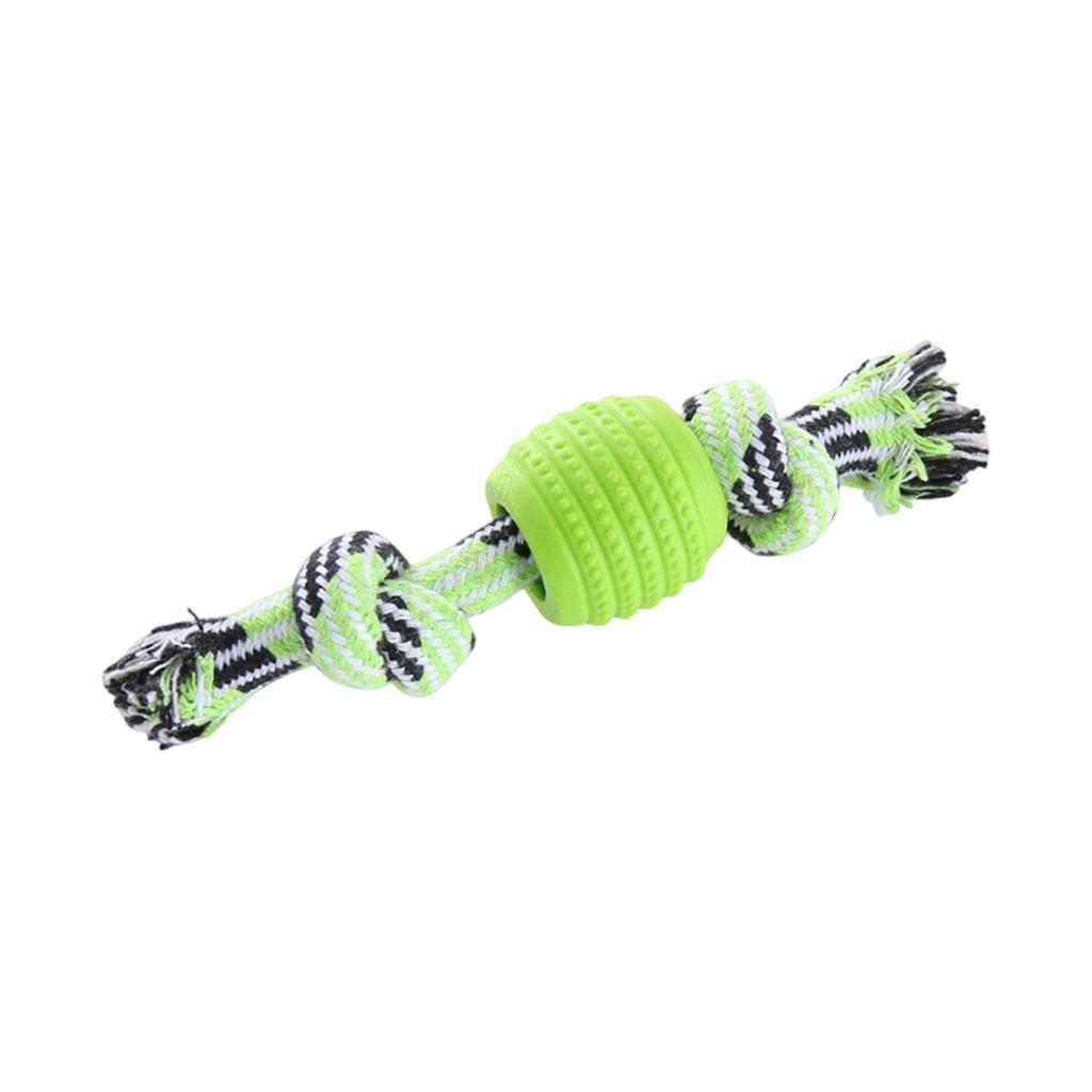 Dog Rope Toy With TPR Ball, Double Knot Chew Toy For Teeth Cleaning, Interactive Puppy Teething Toy For Small To Medium Dogs, Washable Cotton Rope Pet