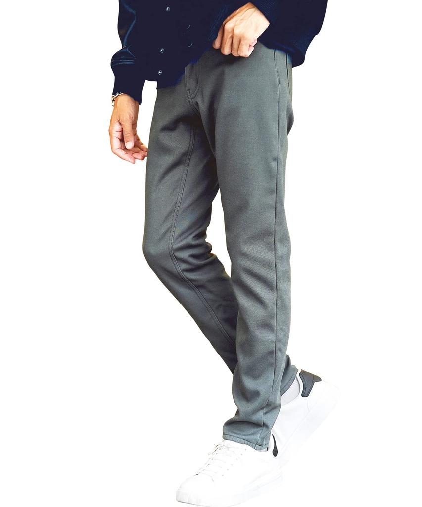 Shop Stretch Slim Pants Size Skinny Slim Warm Cold Fleece Golf Solid Navy [JIGGYS SHOP] Jiggy's Fleece-Lined S, Gray, Men's Bottoms, Fit, Warm,