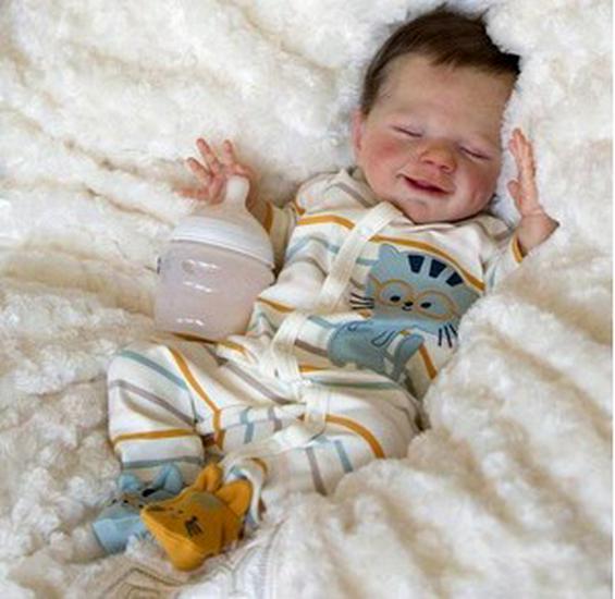 49cm Realistic Baby Doll Little April with Silicone/Cloth Body Cloth Body