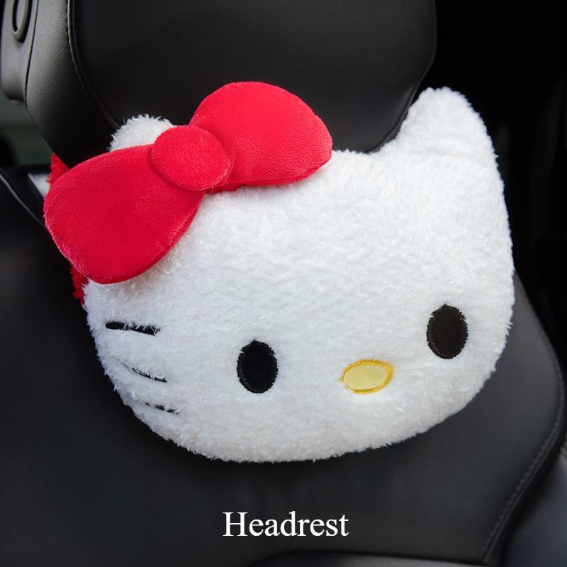 Cute Kuromi Hello Kitty Cartoon Car Neck Pillow Headrest Interior Pillow Soft Comfortable Travel Pillow for Car