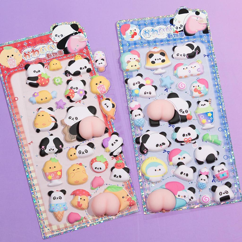 3D Stickers Cute Panda Butt Stickers Decorations Animal Decals For Phone Case Scrapbooking Notebook Laptop Craft Kids Boys Girls