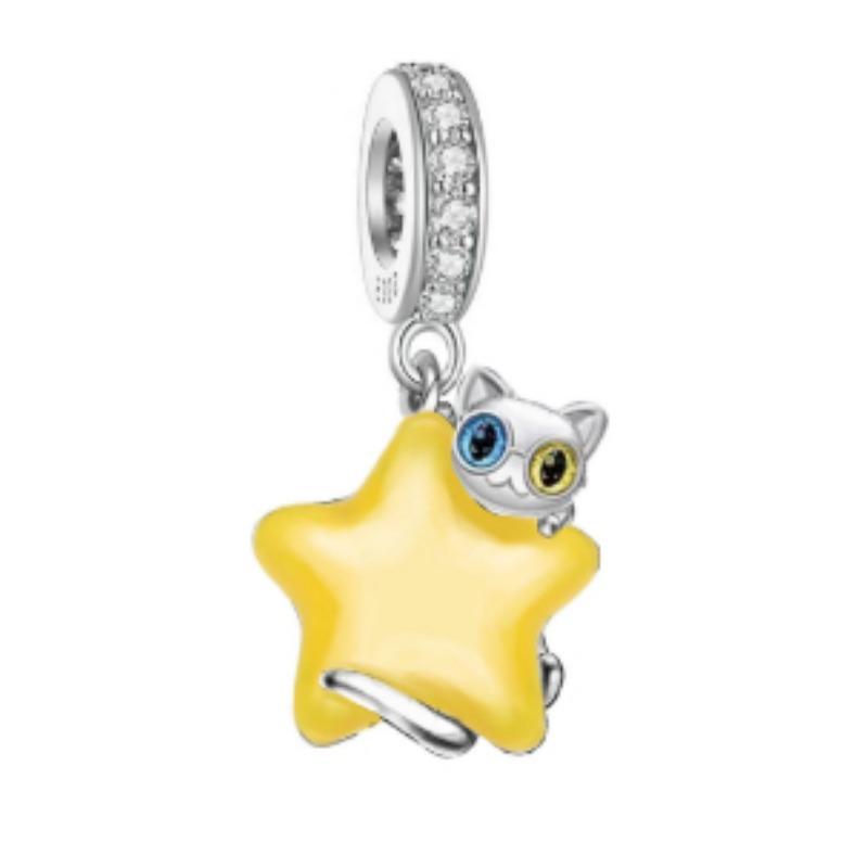 Charm Fit Originální náramky Měď Roztomilé zvířátko Sova Kočky Mořská želva Korálky Dámský přívěsek Korálky Výroba šperků