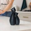 Modernes Katzen-Geschenk für Paare Niedliche Schwarze Statue, 3D-gedruckte Figur mit Kuschelhaltung, Schreibtischskulptur Minimalistische Schreibtisch-Regal-Dekoration Home Office,