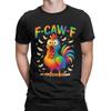 F-CAW-F Funny Chicken Humor Design Men T Shirt  Casual Tee Shirt Short Sleeve Crew Neck T-Shirts Cotton Gift Idea Clothes